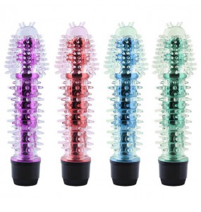 YAYO - Crystal Spiny Silicone Dildo Vibrator G-spot Massager (Random Color)